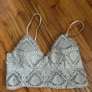 Cream Woven Crop Top
